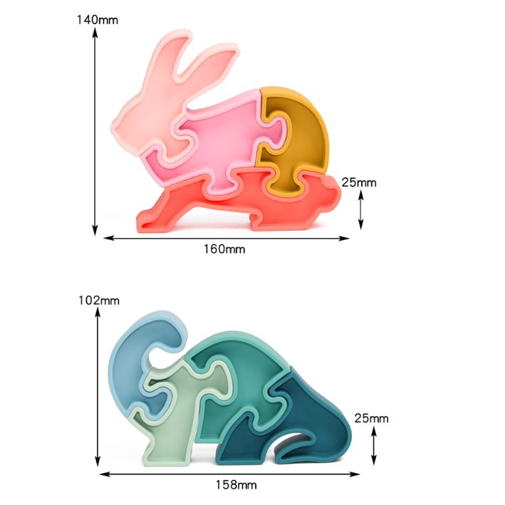 Puzzle-Tiere aus Silikon