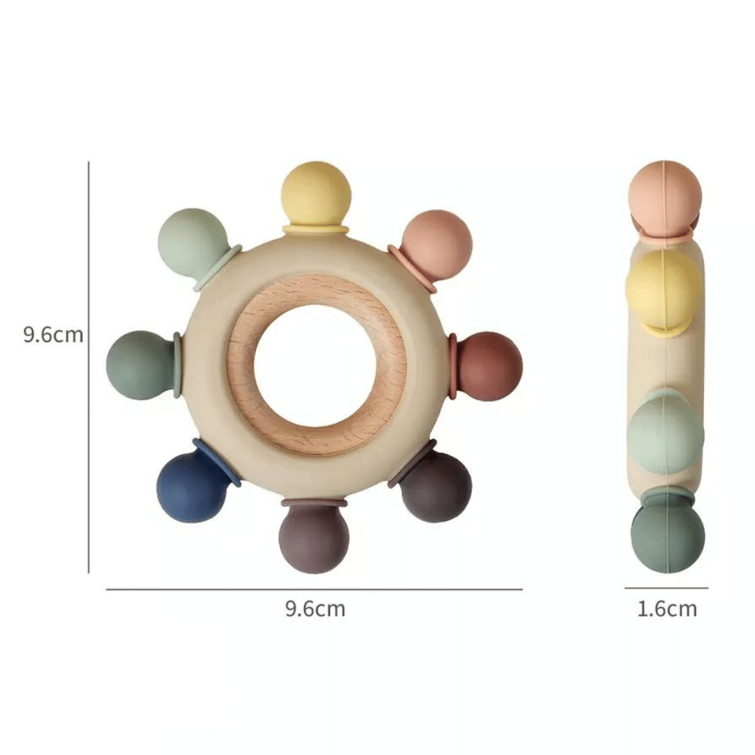 derkleinefratz.de Babyspielwaren Beißring aus Holz und Silikon