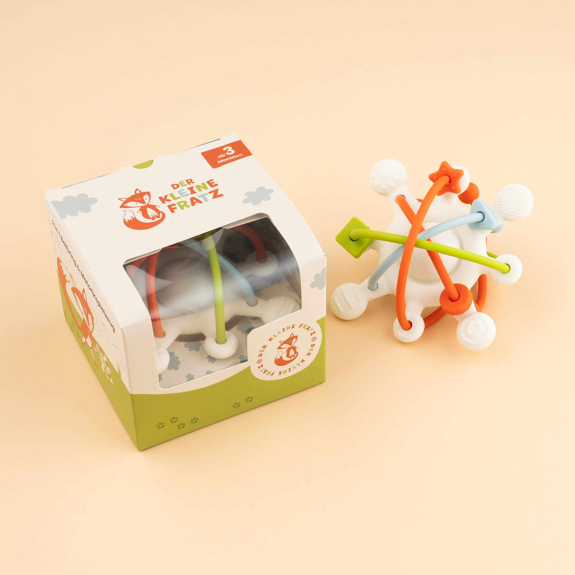 2 in 1 Beißring & Motorikspielzeug