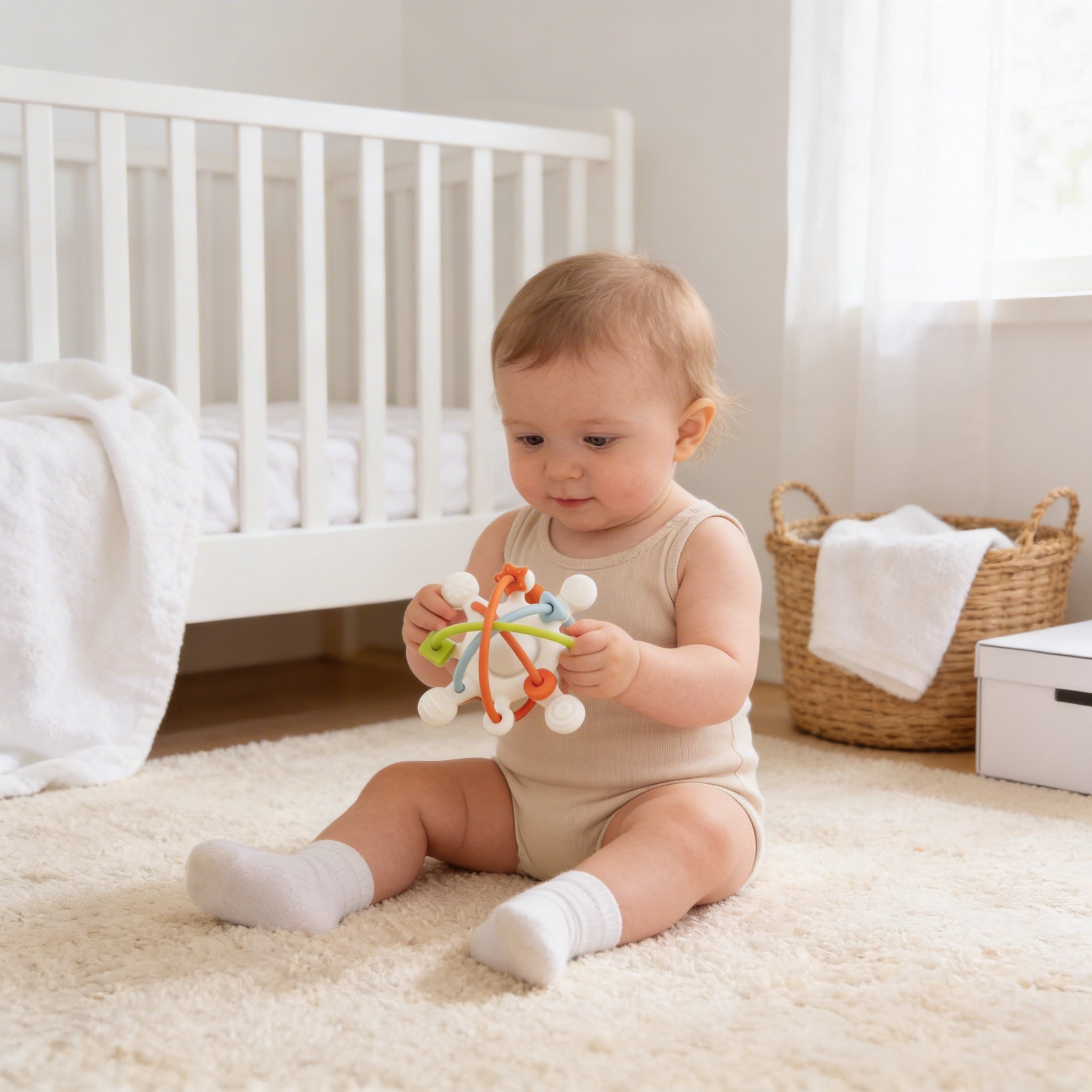 2 in 1 Beißring & Motorikspielzeug