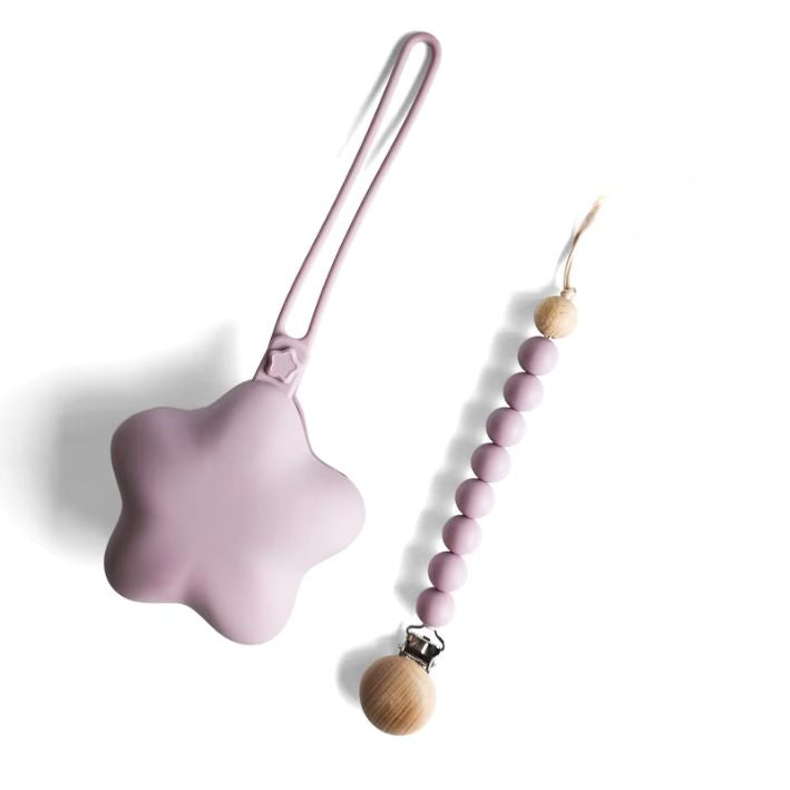 Sternchen-Set: Schnullerbox & Kette aus Silikon – BPA-frei – Der kleine Fratz
