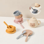 Kinder-Teeset mit Tiermotiven aus Silikon