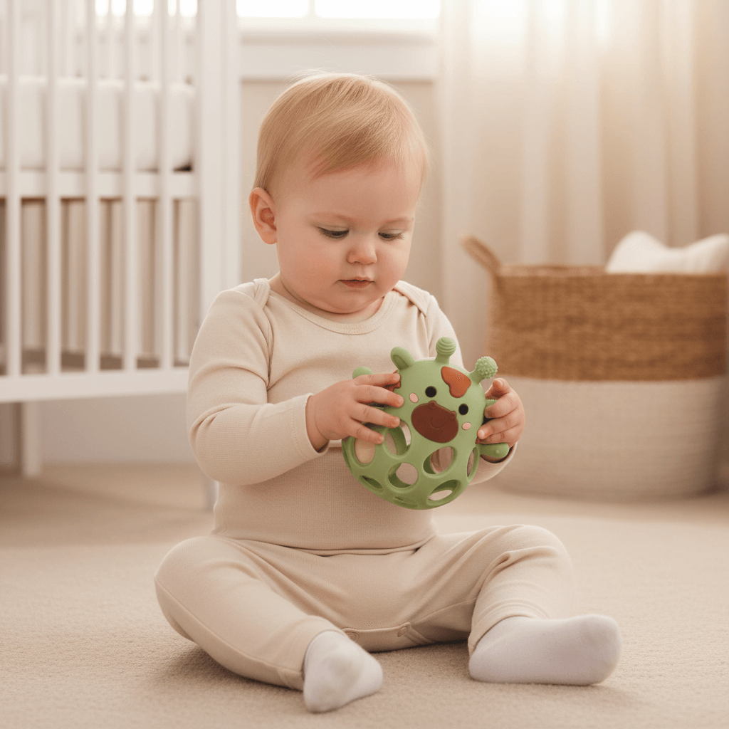 BeißGiraffe mit Rasselball