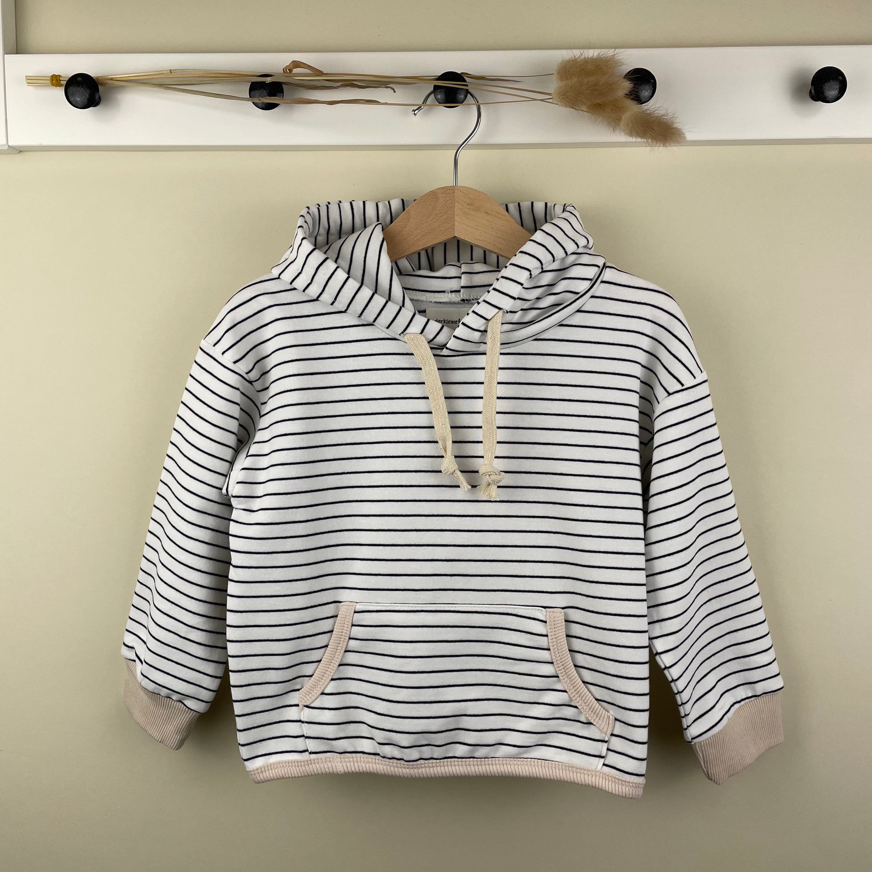 derkleinefratz.de Baby- & Kleinkindbekleidung Weiß / Monat 6-12 Gestreifter Hoodie