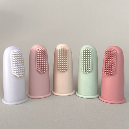 derkleinefratz.de Farbenmix 1 Fingerzahnbürste aus Silikon 5er Set