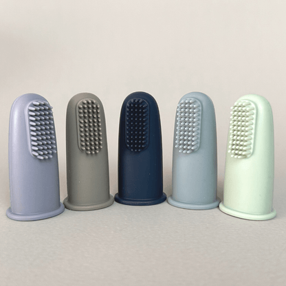 derkleinefratz.de Farbenmix 2 Fingerzahnbürste aus Silikon 5er Set